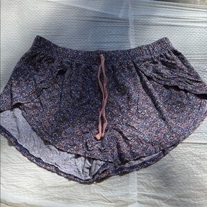 XOXO Women's Paisley Pajama Shorts - Blue and Pink
